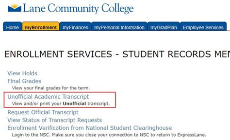 ohio university unofficial transcript request.